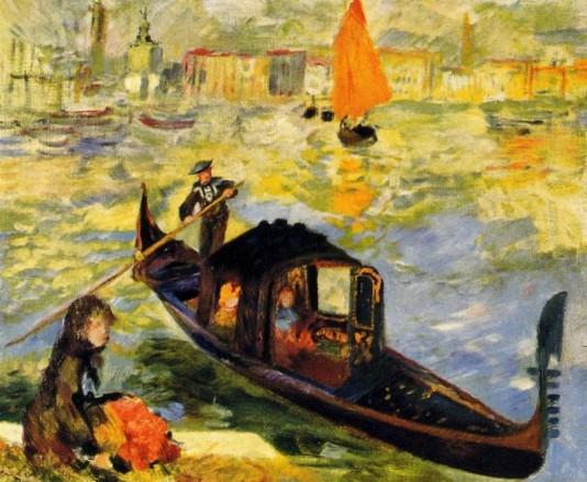 Venetian Gondola 1881 - Pierre Auguste Renoir Painting
